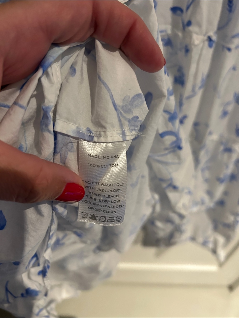 Hill House Ellie Nap Dress, White with Blue Floral Print - Picture 3 of 4